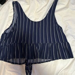 la hearts blue crop tank top barley worn